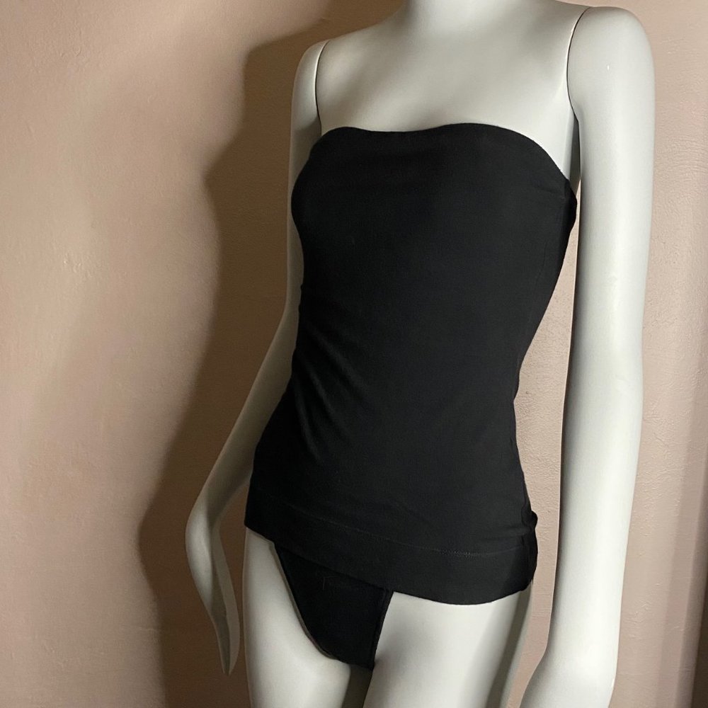 Donna Karan New York black knit swim suit 1986 vtg